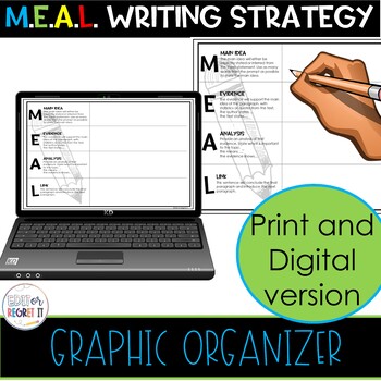 Preview of M.E.A.L. Plan Paragraph Writing Strategy Graphic Organizer | Digital and Print