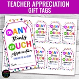 M & M Gift Tags I Teacher Appreciation Gift Tags  I End of