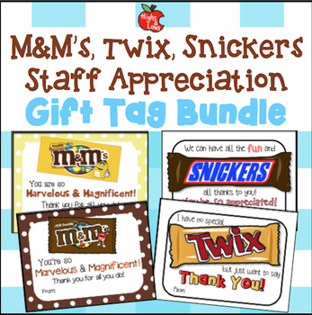 M&M'S, Snickers & Twix Variety Pack Teacher (Staff) Appreciation Tags ...