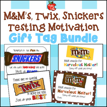 Preview of M&M'S, Snickers & Twix Variety Pack Testing Motivation Treat Tags Bundle