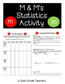 Preview of M & M's Statistics Activity