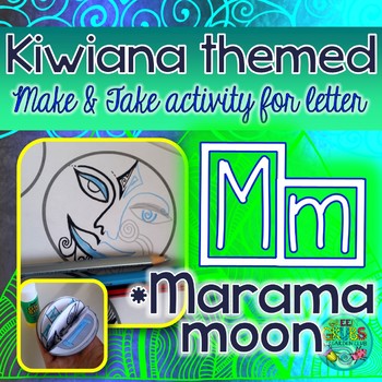 Preview of M = Marama Moon {Kiwiana Themed 'Make & Take' Alphabet Set}