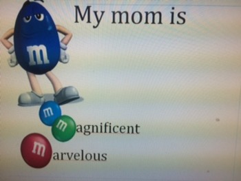 Preview of M & M's for Mothers Day