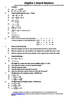 Preview of M. S. Algebra Board Session 18,Common Core,Review,Quiz Bowl,Math Counts