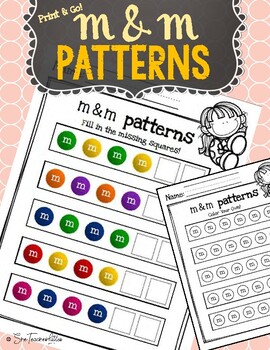 Preview of M and M Pattern Worksheet Center |Distance Learning|
