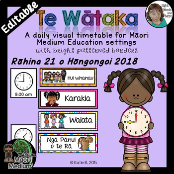 Preview of Te Reo Maori Timetable for Maori Medium Classrooms EDITABLE