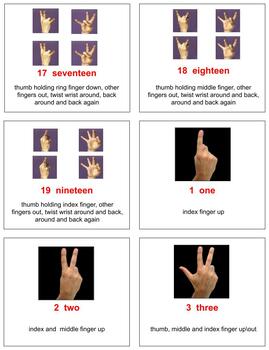 Preview of M134 (GOOGLE): SIGN LANGUAGE (number cards w/real images) (#0-30) (5pgs)