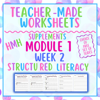Preview of HmH M1W2 Structured Literacy Inspired Worksheets With FREE Week of Slides