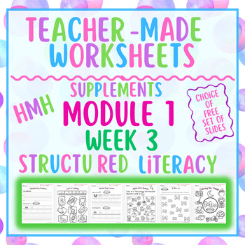 Preview of M1W3 HmH Structured Literacy Inspired Worksheet with FREE Slides