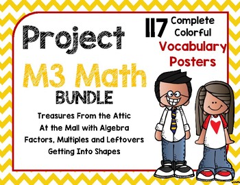 Preview of M3 Math Vocabulary Posters Bundle