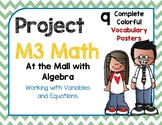 M3 Math Vocabulary Posters At the Mall with Algebra