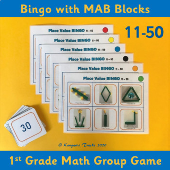 Preview of MAB Block Bingo 11-50  – 1st Grade Place Value/BASE 10