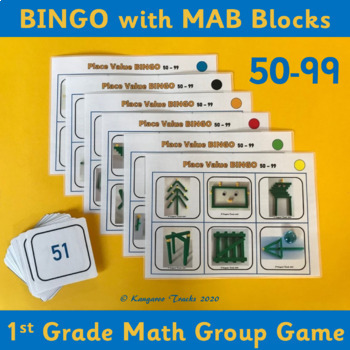 Preview of MAB Block Bingo 50-99  – 1st Grade Place Value/BASE 10