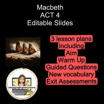 Preview of MACBETH All of Act 4 Editable Slides