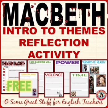 Preview of Macbeth Introduction to Themes and Reflection Activity Free Resource