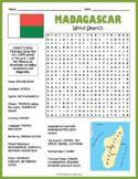 MADAGASCAR GEOGRAPHY Word Search Puzzle Worksheet Activity