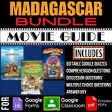 MADAGASCAR Movie Guides Bundle Worksheets Google Forms Qui
