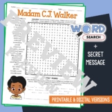 MADAM C.J. WALKER Word Search Puzzle Activity Vocabulary W