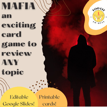 Mafia Game, Mafia Game Cards, Mafia Game for the Classroom by Amanda Write  Now