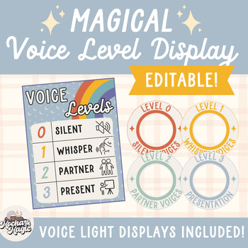 MAGICAL BOHO Voice Level Displays | EDITABLE Calming Colors Classroom Decor