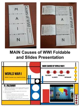 Preview of MAIN Causes of WWI Foldable and Slides