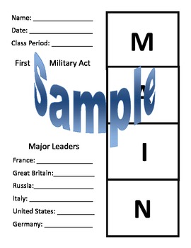 Preview of M.A.I.N Causes of World War I Foldable