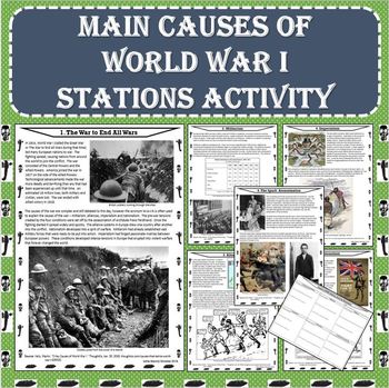 Preview of MAIN Causes of World War I (WWI) Stations Activity (PDF and Google Docs Formats)