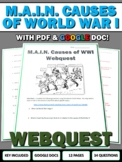 MAIN Causes of World War I - Webquest with Key (Google Doc