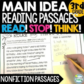 Preview of MAIN IDEA Nonfiction Reading Comprehension Passages 3rd Grade