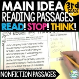 MAIN IDEA Nonfiction Reading Comprehension Passages 3rd Grade