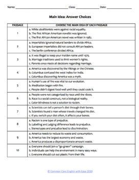 MAIN IDEA TASK CARDS: 20 ACTIVITIES: GRADES 3 - 6 by English With Ease