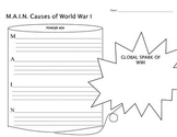 MAIN causes of WWI Graphic Organizer
