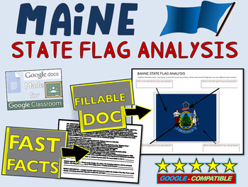 Preview of MAINE State Flag Analysis: fillable boxes, analysis, and fast facts