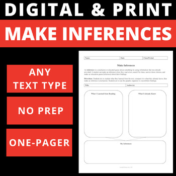 Preview of MAKE INFERENCES - DIGITAL AND PRINT - ONE PAGER - GRAPHIC ORGANIZER
