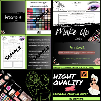 Preview of MAKE UP ARTIST workbook - All essential pages 300 Dpi