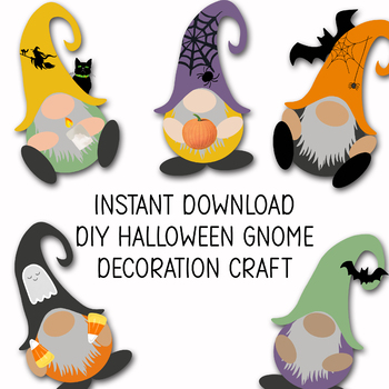 Preview of MAKE YOUR OWN GNOME TEMPLATE, DIY HALLOWEEN CRAFT, CLASSROOM DOOR DECORATIONS