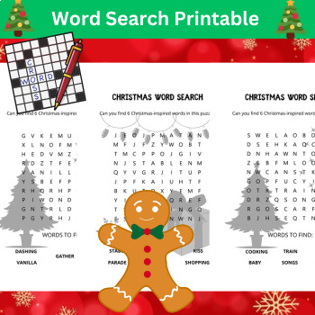 Preview of MAKING GINGERBREAD Word Search Puzzle Worksheet Activity