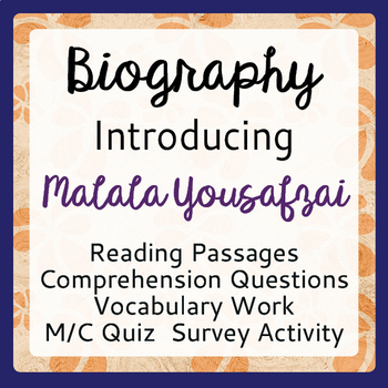 Preview of MALALA YOUSAFZAI Informational Texts, Activities Gr 7-9 PRINT and EASEL