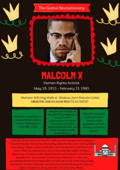 Preview of MALCOLM X - THE GLOBAL REVOLUTIONARY - A GUIDED FAMILY RESOURCE