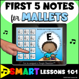 MALLET PERCUSSION 1st 5 Notes BOOM CARDS™ Beginner Band Mu