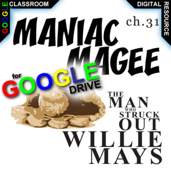 Preview of MANIAC MAGEE Activity - Man Who Struck Out Willie Mays DIGITAL