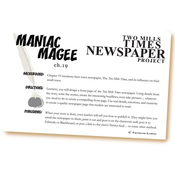 Maniac Magee Two Mills Times Newspaper Design Activity By Created For Learning