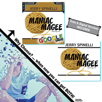 Preview of MANIAC MAGEE Novel Study Unit Plan Activity PRINT & DIGITAL Pre-reading Characte