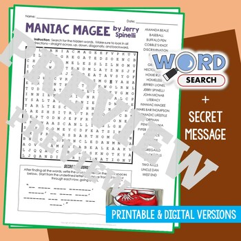 Maniac Magee Word Search - WordMint