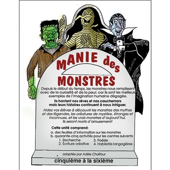 Preview of MANIE DES MONSTRES Gr. 5-6