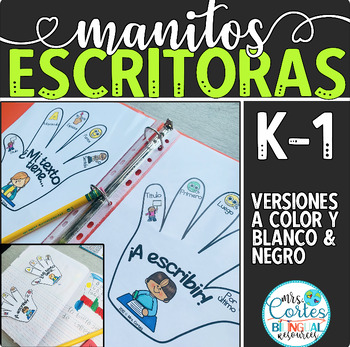 Preview of MANITOS ESCRITORAS KINDER- 1er GRADO: Apoyo visual para el proceso de escritura