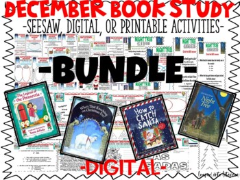 Preview of MANY STANDARDS DECEMBER BOOK STUDY BUNDLE NIGHT TREE HOW TO CATCH SANTA & MORE