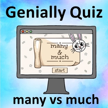 Preview of MANY vs MUCH. Digital sorting quiz. Easter