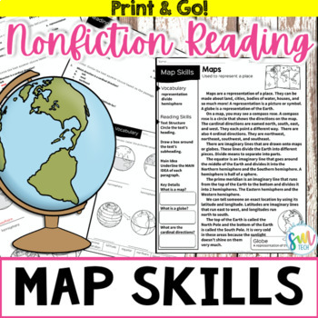 Preview of MAP AND GLOBE SKILLS Nonfiction Reading w/Activities 3rd, 4th, 5th