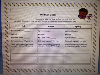 Preview of MAP Goals Sheet for students